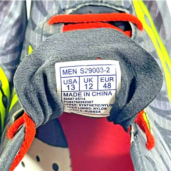 Saucony Mens Carrera XC Black Red Citron Sneaker size 13 includes  spikes New - Picture 5 of 6